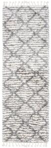 Kusový koberec shaggy Atika krémově šedý atyp 60x200cm