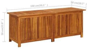 Zahradní úložný box - masivní akáciové dřevo | 150x50x58 cm