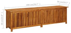 Zahradní úložný box - masivní akáciové dřevo | 200x50x58 cm