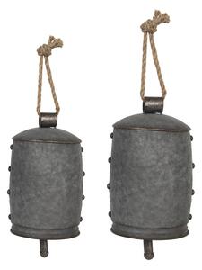 Tmavé kovové dekorační zvonky (2 ks) - Ø 14*23 / Ø 11*18 cm