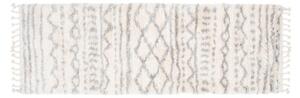Kusový koberec shaggy Aron krémově šedý atyp 60x200cm