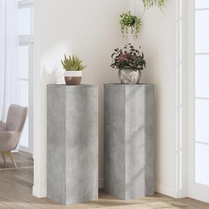 Stojany na rostliny 2 ks betonově šedé 33x33x100 cm kompozit
