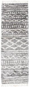 Kusový koberec shaggy Aron šedý atyp 70x200cm