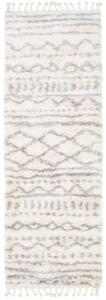 Kusový koberec shaggy Aron krémově šedý atyp 60x200cm