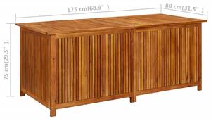 Zahradní úložný box - masivní akáciové dřevo | 175x80x75 cm