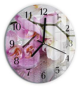 Skleněné nástěnné hodiny Orchidej zsoc-fi30-00175196