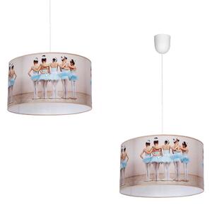 Dětské závěsné svítidlo Ballerina, 1x plastové stínítko se vzorem, w