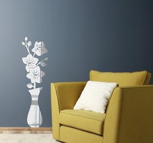 Ozdobné zrcadla do obývacího pokoje v motivu vázy s květinami