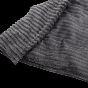 Tmavě šedý plyšový pléd Stockholm dark grey - 150*200 cm