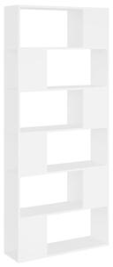 Knihovna / dělicí stěna bílá 80 x 24 x 186 cm dřevotříska