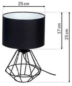 Stolní lampa Colin, 1x černé textilní stínítko, b