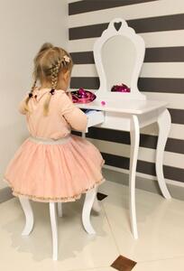 Dětský toaletní stolek na malování v bílé barvě