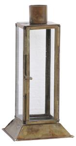Mosazný antik kovový svícen na úzkou svíčku Forei - 6*6*16cm