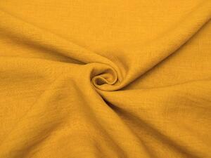 Snový svět Lněný závěs hořčicově žlutý - 150 cm