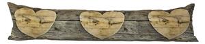 Bavlněný dlouhý polštář dřevěné srdce Wooden heart - 20*10*90cm