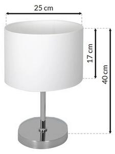 Stolní lampa Casino, 1x bílé textilní stínítko, ch