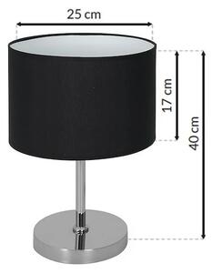Stolní lampa Casino, 1x černé textilní stínítko, ch