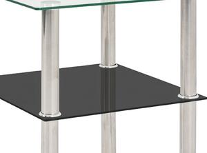 Přístavný stolek Kara, čiré/černé sklo