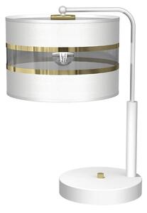 Stolní lampa Ultimo, 1x bílé/zlaté textilní stínítko, w