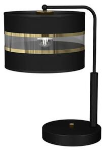 Stolní lampa Ultimo, 1x černé/zlaté textilní stínítko, b