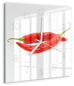 Skleněné hodiny Chilli paprička zskb-30x30-00085582
