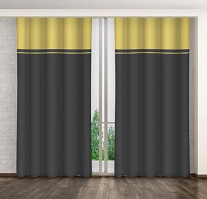 Luxusní dekorační závěsy v žluto šedé barevné kombinaci Délka: 260 cm