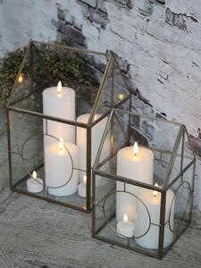 Bronzová antik kovová lucerna Candle house - 15*15*25cm