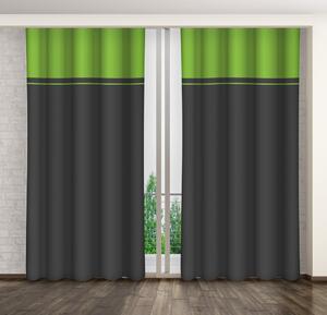 Hotové dekorační závěsy šedě zelené barvy Délka: 280 cm