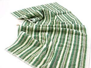 Snový svět Lněný ručník měkký Zelený pruh Rozměr: 30 x 30 cm