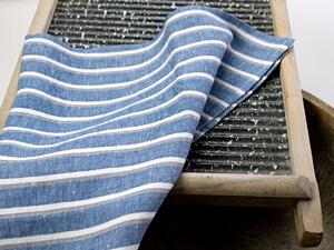 Snový svět Oceán modrý - lněný ručník - sarong Rozměr: 50 x 75 cm