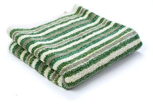 Snový svět Lněný ručník měkký Zelený pruh Rozměr: 30 x 30 cm