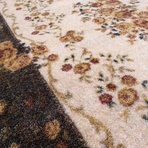 Hnědý vintage koberec s motivem květin Šířka: 120 cm | Délka: 170 cm