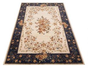 Originální koberec s motivem květů krémově modré barvy Šířka: 120 cm | Délka: 170 cm