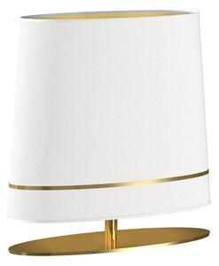 Stolní lampa Bootes, 1x bílé/zlaté textilní stínítko, g