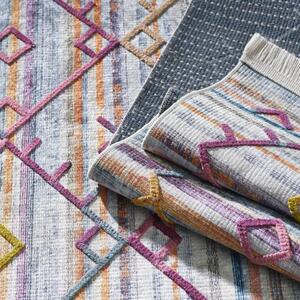 Krémový koberec s barevným vzorem ve skandinávském stylu Šířka: 80 cm | Délka: 150 cm