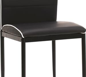Jídelní židle Round, černá ekokůže