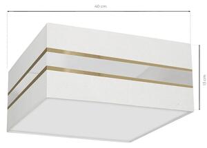 Stropní svítidlo Ultimo Square, 1x bílé/zlaté textilní stínítko, (bílé plexisklo), (40 cm)