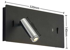 Lucande - Kimo LED Square Nástěnné Svítidlo USB BlackLucande - Lampemesteren