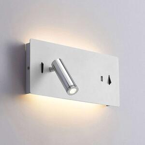 Lucande - Kimo LED Square Nástěnné Svítidlo USB White/ChromeLucande - Lampemesteren