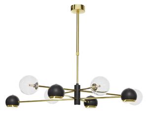 Jupiter 1973-Lustr na tyči MOKA 4xGU10/10W/230V + 4xG9/10W/230V zlatá/černá/čirá