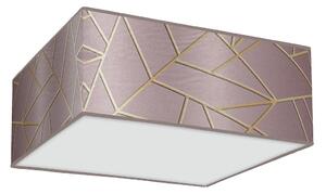 Stropní svítidlo Ziggy Square, 1x růžové/zlaté textilní stínítko, (bílé plexisklo), (50 cm)