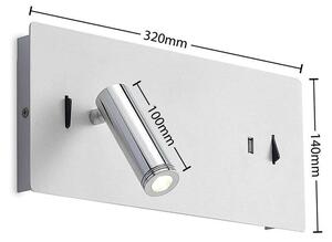 Lucande - Kimo LED Square Nástěnné Svítidlo USB White/Chrome - Lampemesteren