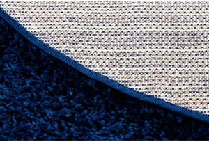 Kusový koberec Shaggy Sofia tmavě modrý kruh 80cm 80cm