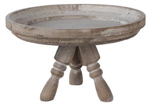 Hnědý dřevěný dekorativní odkládací stolík/etažér - Ø 30*18 cm