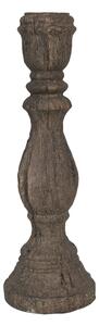 Hnědý svícen v designu starého dřeva Edwige - Ø 13*40 cm