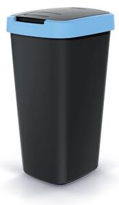 Odpadkový koš s barevným víkem, 25 l, modrá / černá