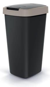 Odpadkový koš s barevným víkem, 25 l, hnědá / černá
