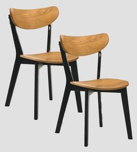 Set dvou jídelních židlí VÍŘI černé / hnědé 718120