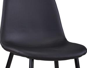 Jídelní židle Loof, černá ekokůže