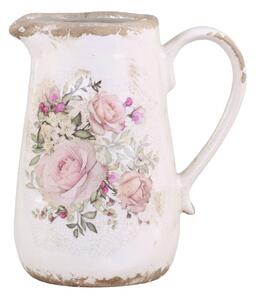 Keramický dekorační džbánek s růžemi Rose pattern - 16*11*18 cm